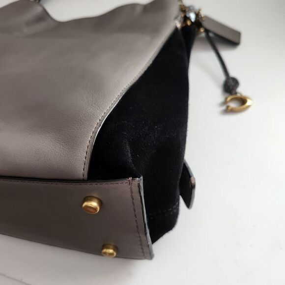 COACH Dalton Exotic Snakeprint Suede Leather Shoulder Bag - Picture 11 of 12